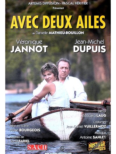 Affiche du spectacle "Avec Deux Ailes", pièce de théâtre mise en scène Anne Bourgeois