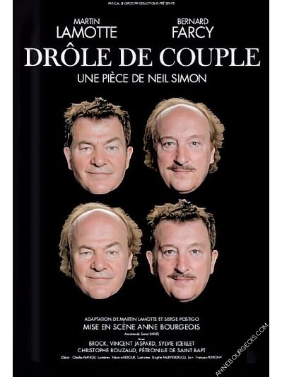 Affiche du spectacle "Drôle de Couple" mise en scène Anne Bourgeois