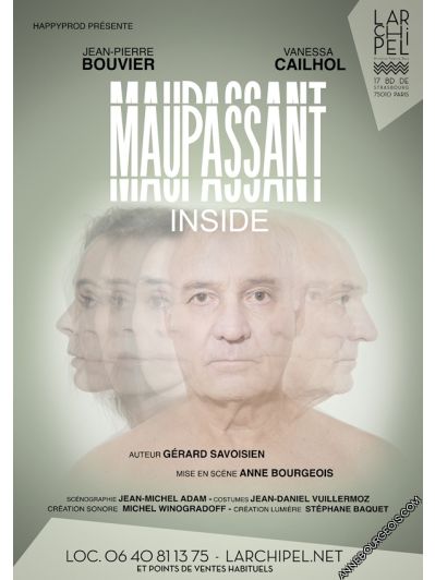 Affiche de la pièce de théâtre "Maupassant Inside" mise en scène Anne Bourgeois 2024