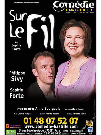 Affiche du spectacle "Sur le Fil", pièce de théâtre mise en scène Anne Bourgeois