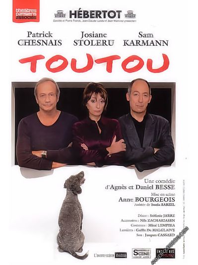 Affiche du spectacle "Toutou", pièce de théâtre mise en scène Anne Bourgeois