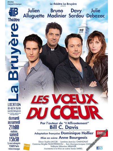 Affiche de la pièce de théâtre "Les Voeux du Coeur" mise en scène Anne Bourgeois